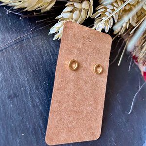 Mini Circle Stud Earrings, Stainless Steel 18K Gold Plated - New, never used